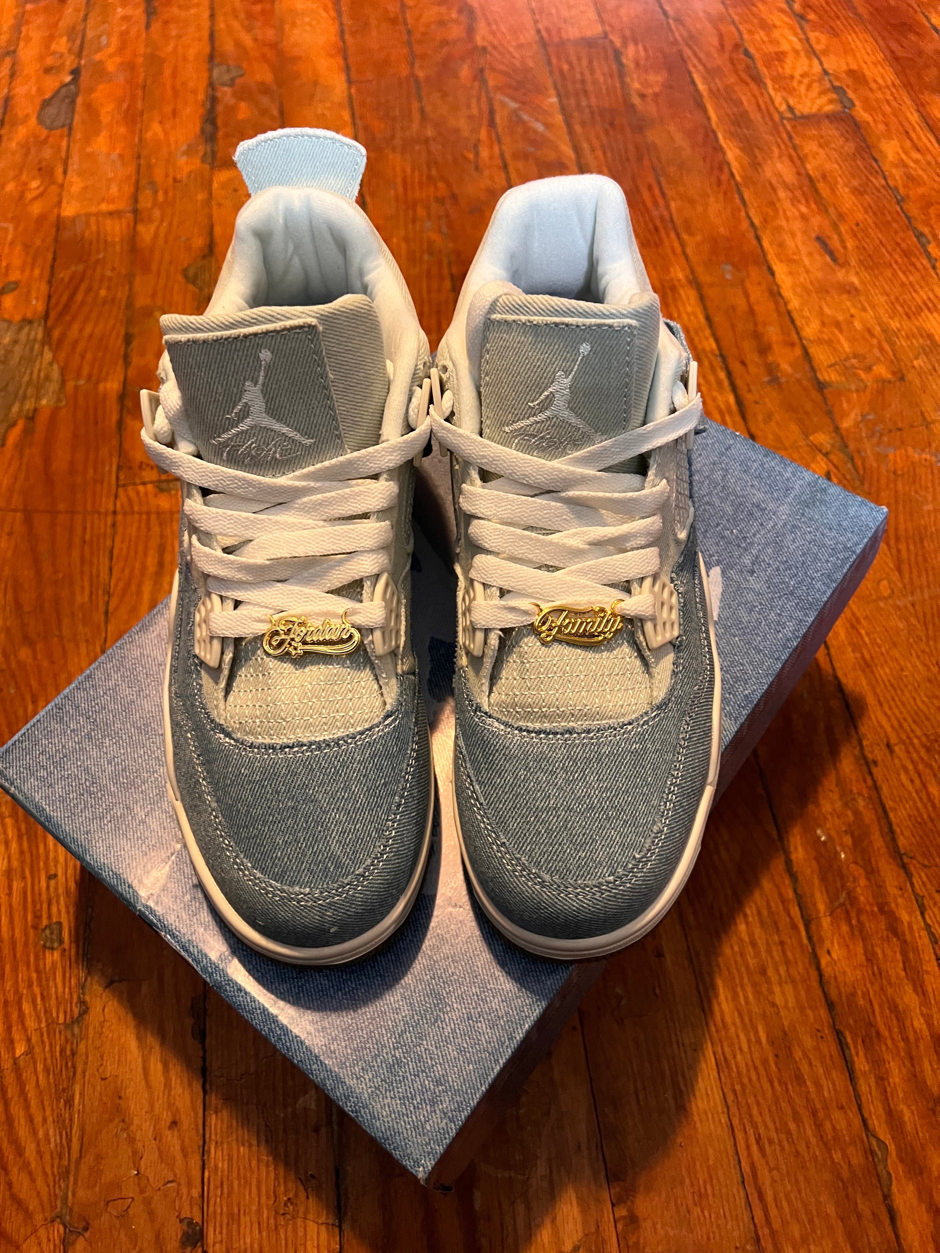Light Blue Denim Jordan 4 Men US 8