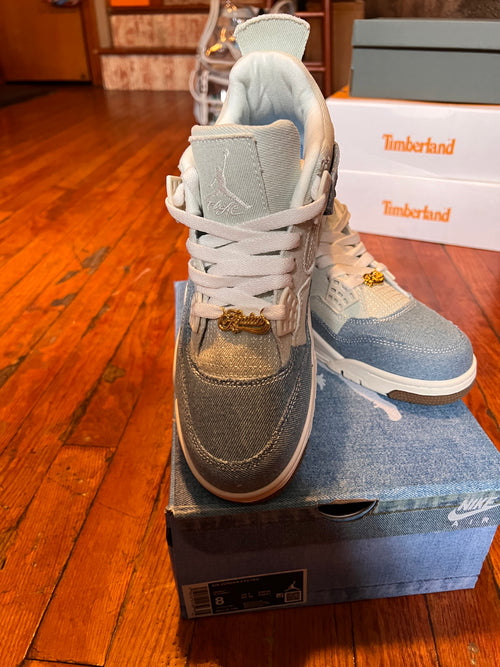 Light Blue Denim Jordan 4 Men US 8